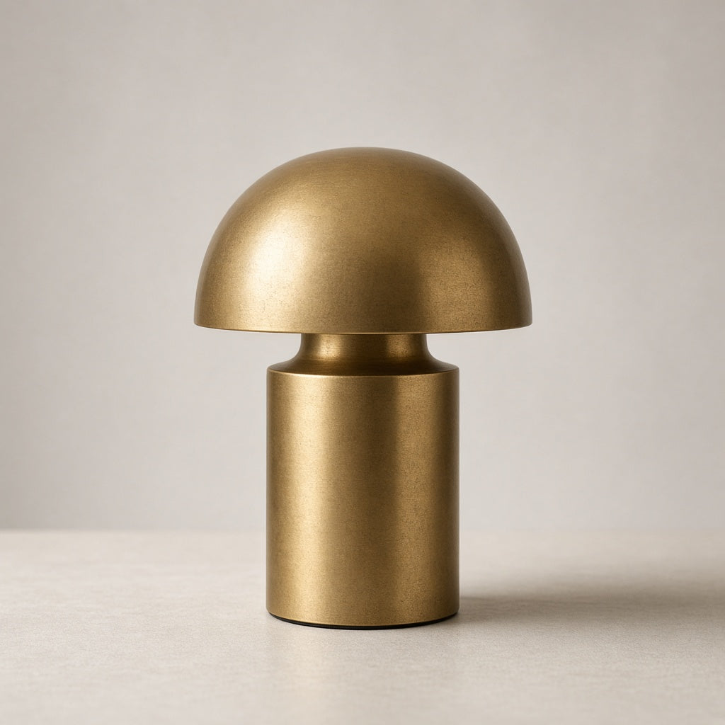 Aged brass touch table lamp