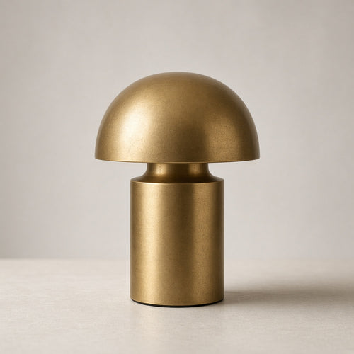 Aged brass touch table lamp