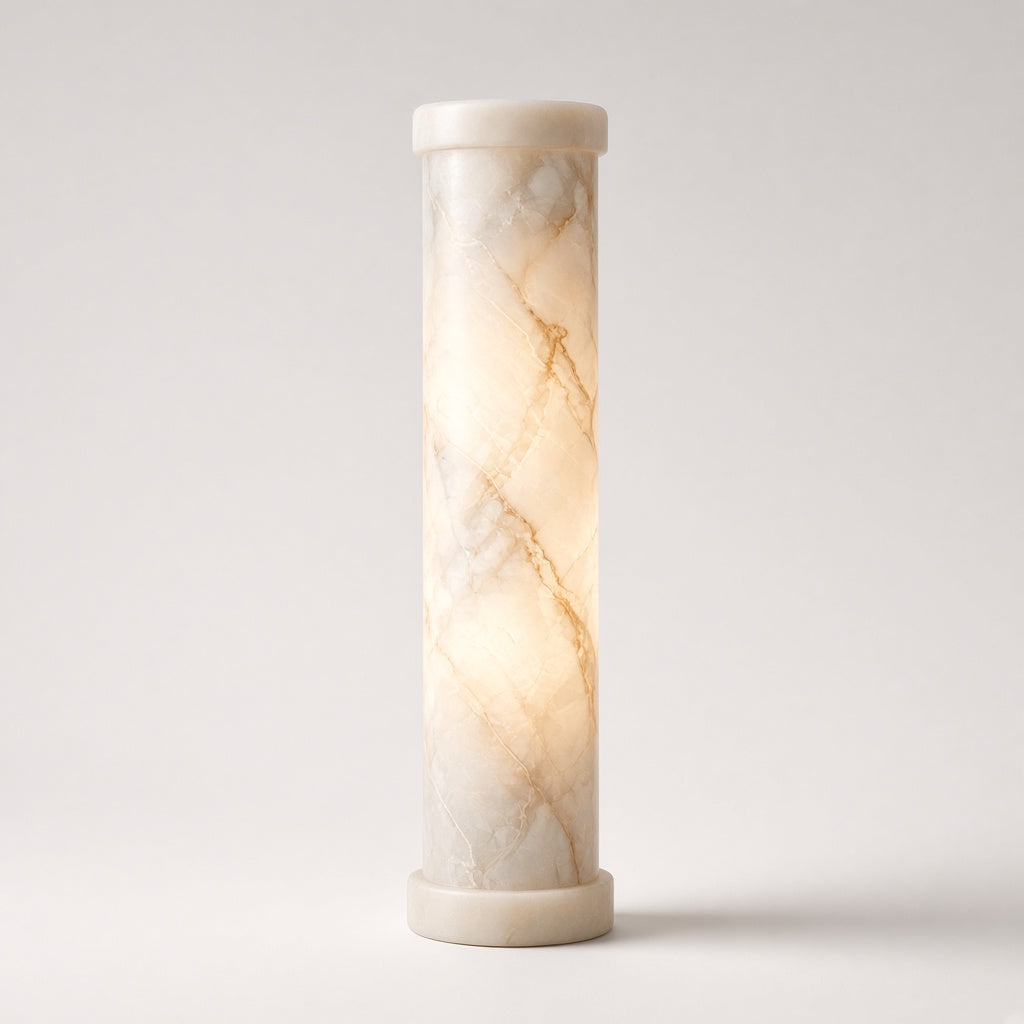 Alabaster column cordless lamp