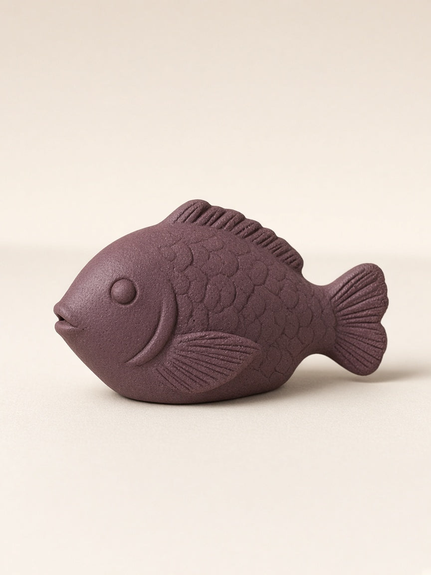 Purple clay fish tea pet