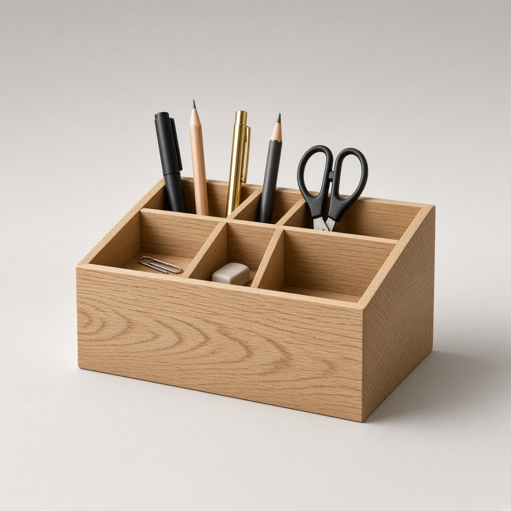 Oak desk organizer