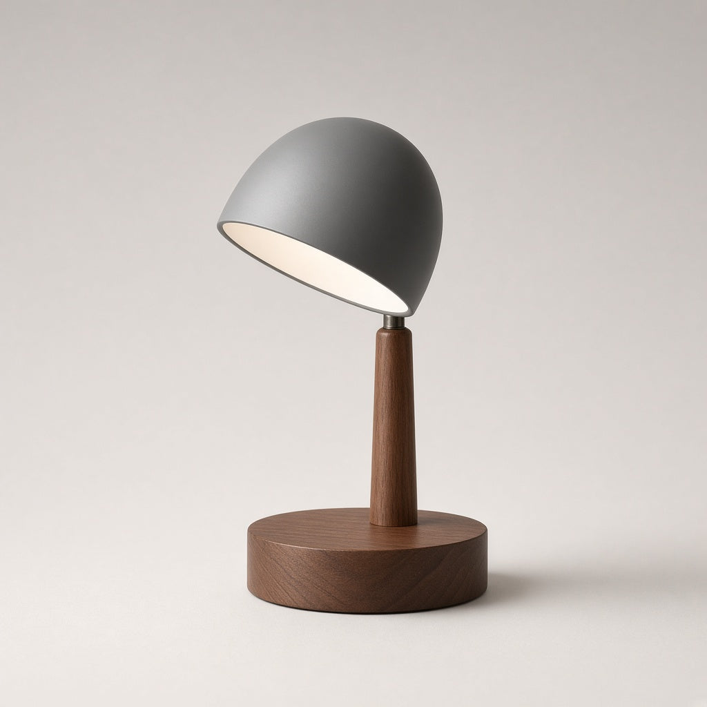 Walnut stem desk lamp